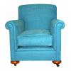 1920's Style Arm Chair Blue Linen